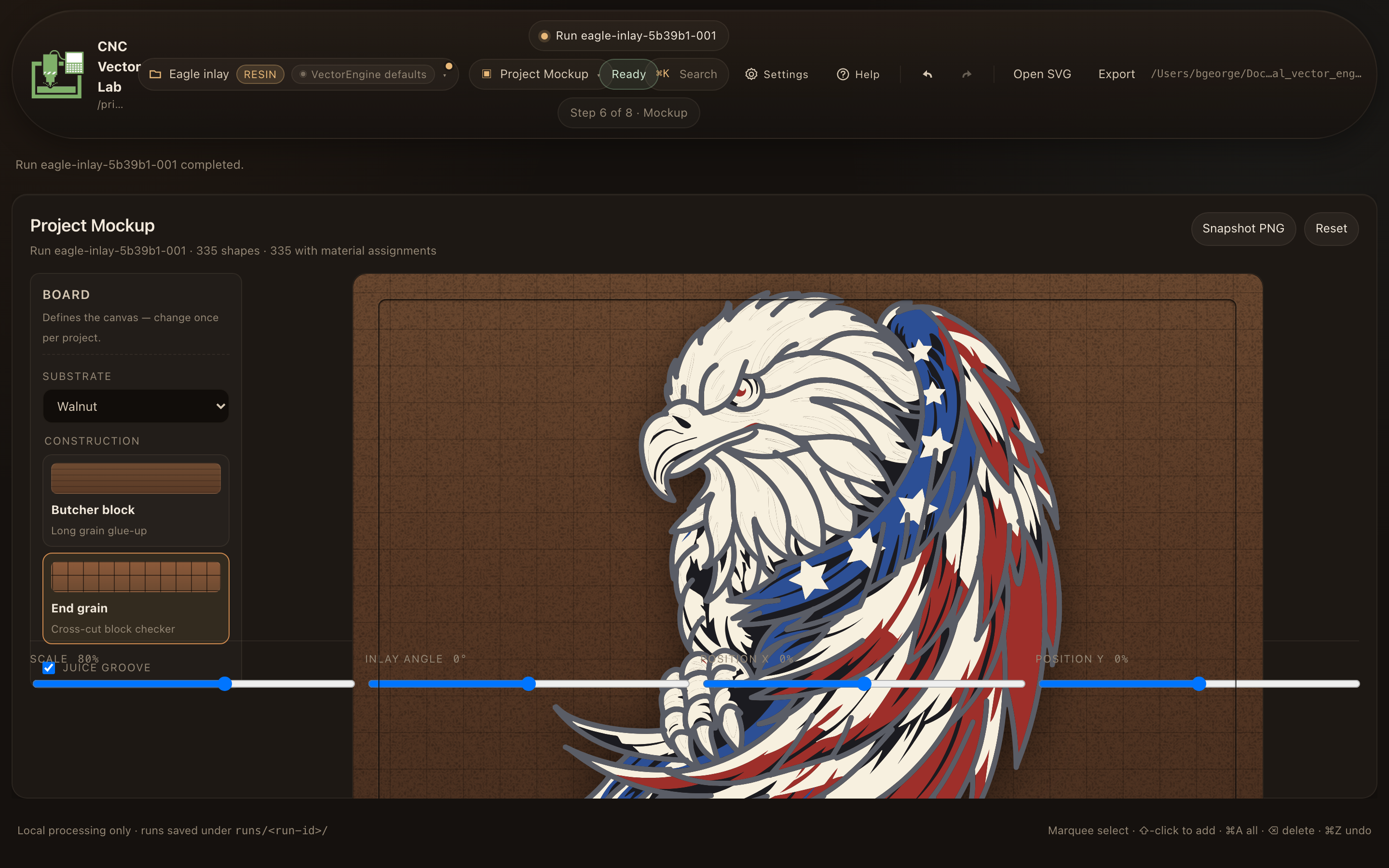 Project Mockup workspace